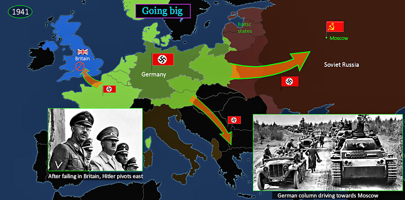 Hitler invades Russia, 1940 map